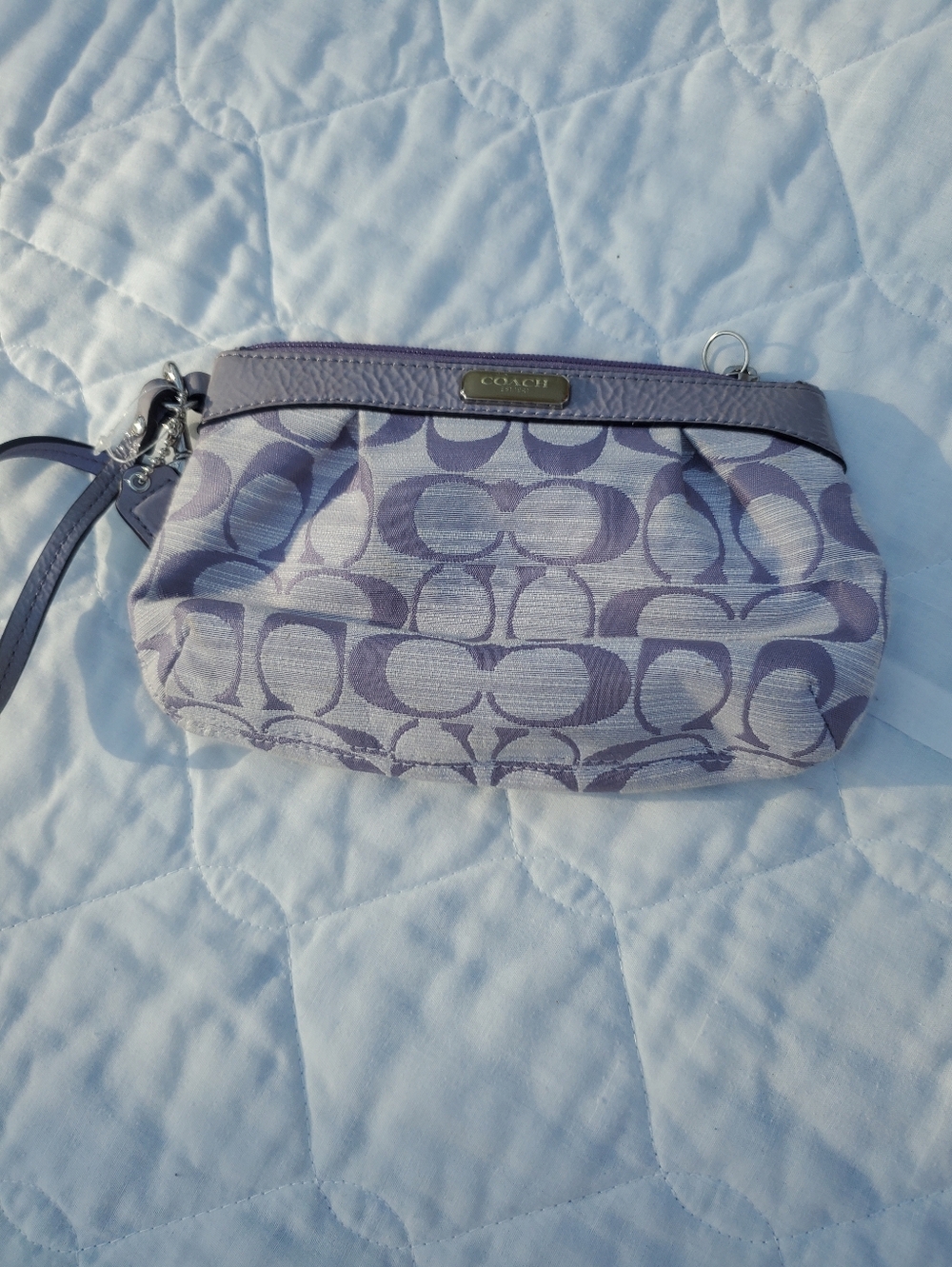 Coach Lavender Signature Wristlet